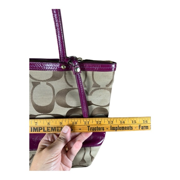 Coach‎ Purple and Beige Signature Bag - Picture 8 of 10